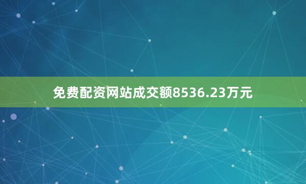 免费配资网站成交额8536.23万元